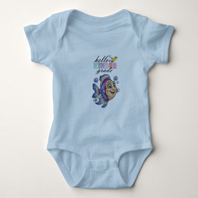 "Hej World" Fiskefartyget Baby T Shirt (Skapare uppladdad)