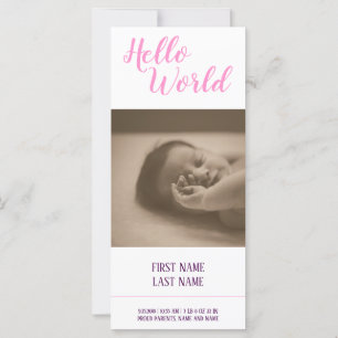 Hej World - födelsemeddelande med foto