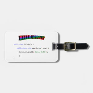 Hej World Geek hälsning Java Bagagebricka