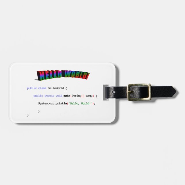 Hej World Geek hälsning Java Bagagebricka (Horisontell Framsida)