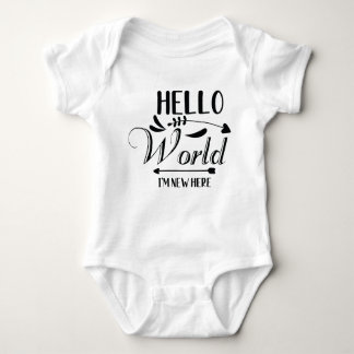"Hej World i'm new here" Lusj Baby Bodykostym T Shirt