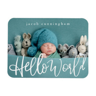 Hej World! Modern Baby-födelse för uppspelande s Magnet