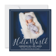 Hej World Photo Baby-meddelande