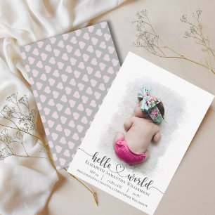 Hej World Photo Rosa Hearst Baby meddelande