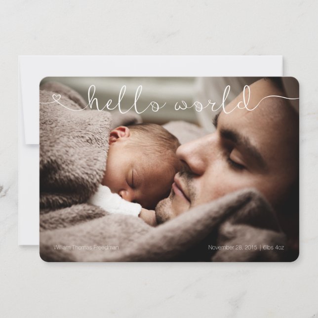 Hej World Söt & Söt baby Meddelande (Framsida)