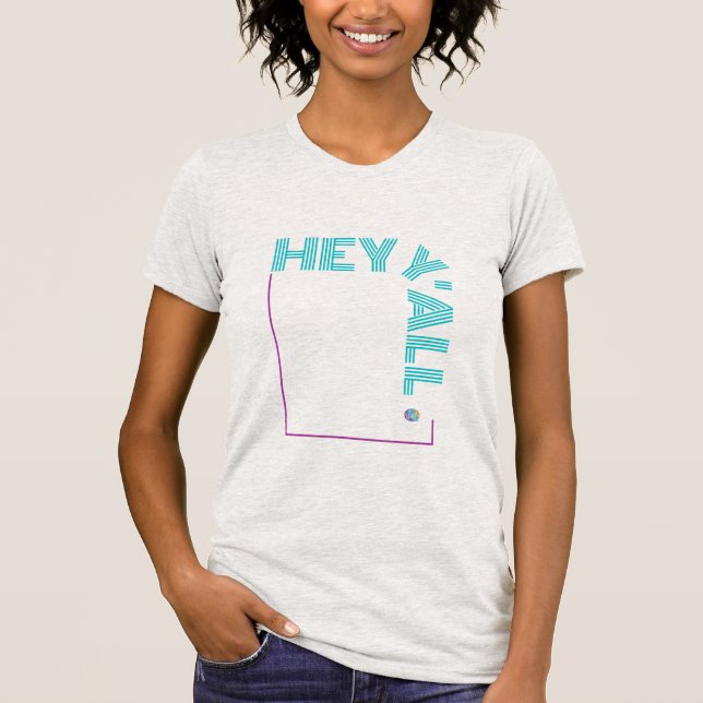 "Hej Y'all" Grått T Shirt (Framsida)
