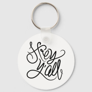 Hej Y'ALL Southern Hälsning Keychain Nyckelring