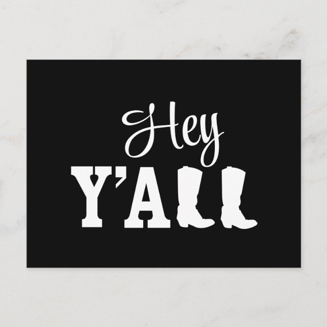 Hej Y'all Vykort (Framsida)