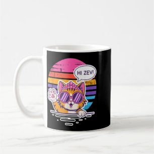 Hej Zev Rolig Katt Prinsessa Solnedgång Solglasögo Kaffemugg