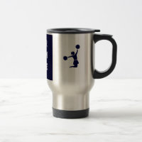 Hejaklacksledare i Silhouettebanhoppningtravel mug