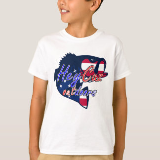 HejCuz-Logotypen utomhus USA flagga Bass T Shirt