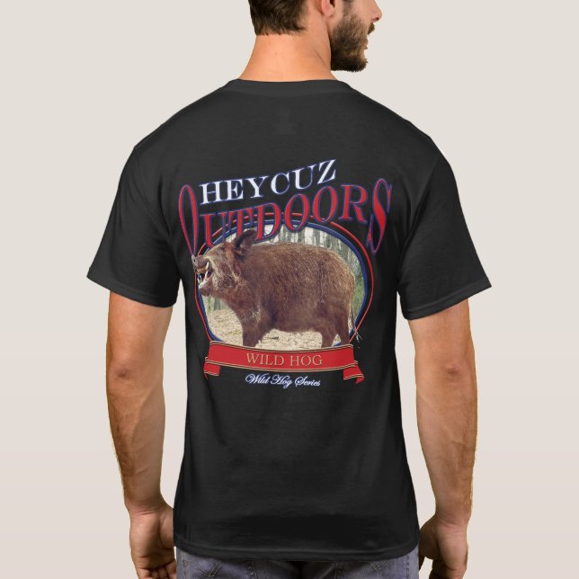 HejCuz Utomhus Vild Hog Design T Shirt (Baksida)