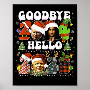 Hejdå 2024 Hej 2025 Trump Nyårsafton Poster