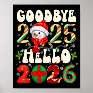 Hejdå 2025 Hej 2026 God Jul Gott Nytt  Poster