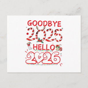 Hejdå 2025 Hej 2026 God Jul Gott Nytt Tilläggskort