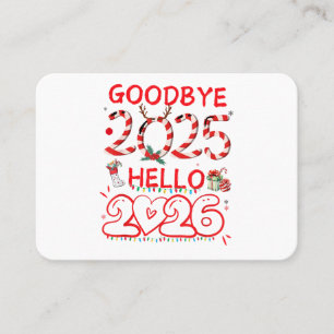 Hejdå 2025 Hej 2026 God Jul Gott Nytt  Visitkort