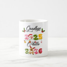 Hejdå 2025 Hej 2026 Nyår Design Kaffemugg