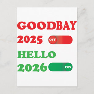 Hejdå 2025 Hej 2026 Växla kortdesign Helg Vykort