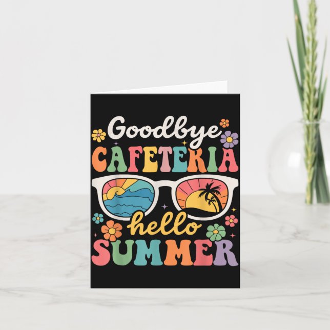 Hejdå Cafeteria Hej Sommar Sista Skoldagen Kort (Framsida)