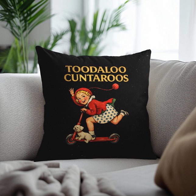 Hejdå Cuntaroos Roligt Sarksastiskt Retrohumor Kudde (Skapare uppladdad)