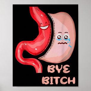 Hejdå Rolig Gastrisk Sleeve Kirurgi Mage Poster