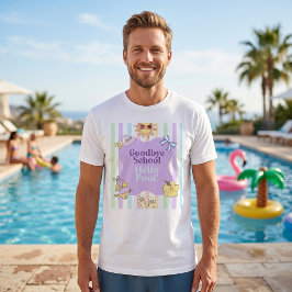 Hejdå Skola Hej Pool Randig T-Shirt