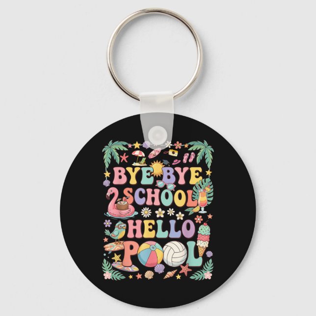 Hejdå Skola Hej Pool Sommarlov Roligt Nyckelring (Framsida)