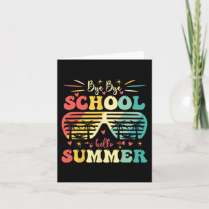 Hejdå skola hej sommar glad sista skoldagen kort