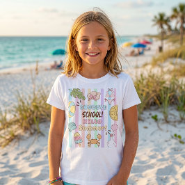 Hejdå Skola Hej Sommar Ränder Pastell T-Shirt