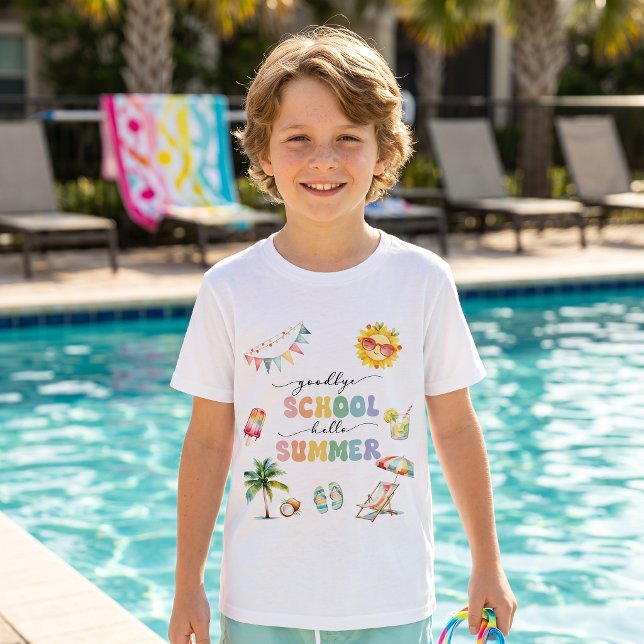 Hejdå Skola Hej Sommarfest T-Shirt  (Skapare uppladdad)