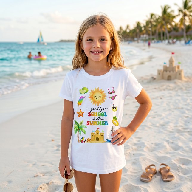 Hejdå Skola Hej Sommarfest T-Shirt  (Skapare uppladdad)