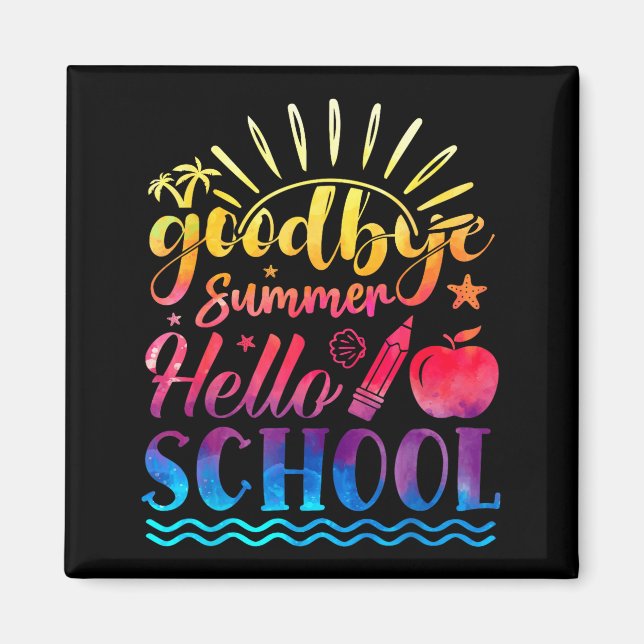 Hejdå sommar hej skola tillbaka till skolan elev magnet (Framsidan)