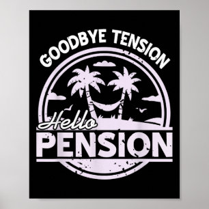 Hejdå Spänning Hej Pension Avslappnad Tid Humör Poster