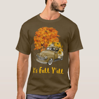 Hejen i Fall Yall Pumpkin Lastbil Hösten Träd sjun T Shirt
