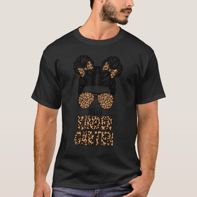 Hejen Kindergarten Leopard Messy T Shirt (Framsida)