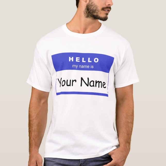 Hejen mitt namn är (blått) t-shirt (Framsida)
