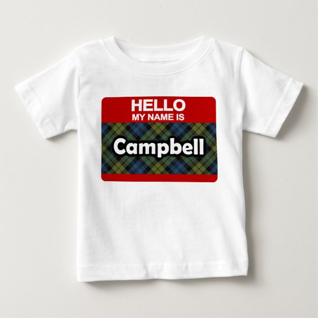 Hejen mitt namn är den Campbell skotttartanen T-shirt (Framsida)