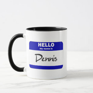 Hejen mitt namn är Dennis (blått) Mugg