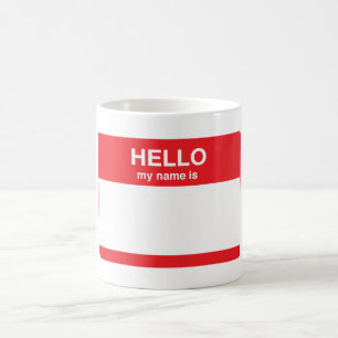 Hejen mitt namn är (din text) kaffemugg
