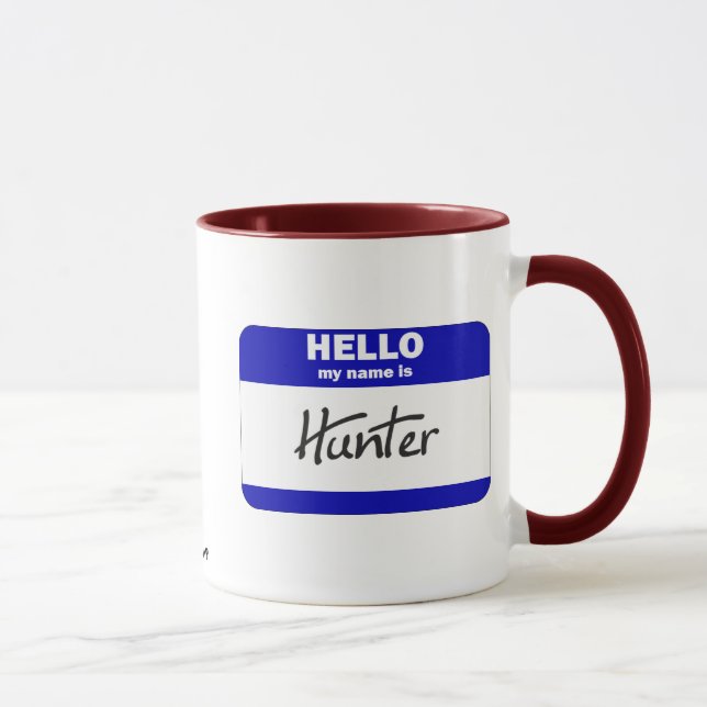 Hejen mitt namn är jägaren (blått) mugg (Höger)