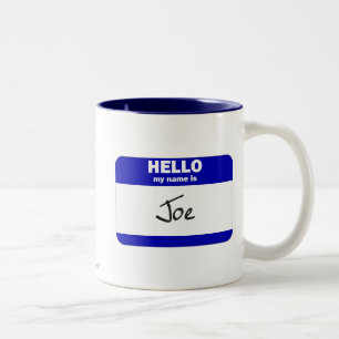 Hejen mitt namn är Joe (blått) Två-Tonad Mugg