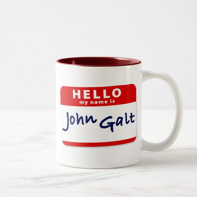 Hejen mitt namn är John Galt Två-Tonad Mugg (Höger)