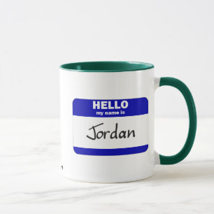 Hejen mitt namn är Jordanien (blått) Mugg