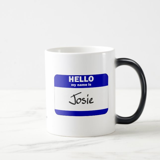 Hejen mitt namn är Josie (blått) Magisk Mugg (Höger)