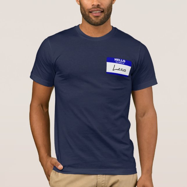 Hejen mitt namn är Lexus (blått) T-shirt (Framsida)