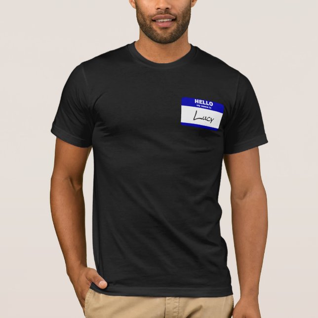 Hejen mitt namn är Lucy (blått) T Shirt (Framsida)