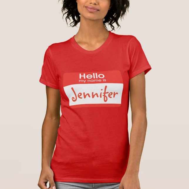Hejen mitt namn är namn brickatshirten tee shirt (Framsida)