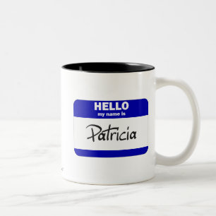 Hejen mitt namn är Patricia (blått) Två-Tonad Mugg