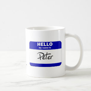 Hejen mitt namn är Peter (blått) Kaffemugg