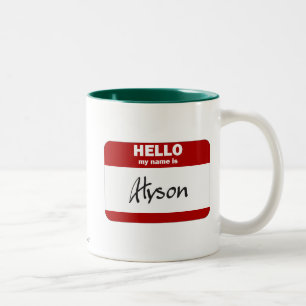 Hejen mitt namn är (röda) Alyson, Två-Tonad Mugg